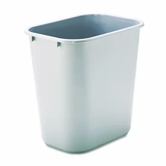 Rubbermaid® Commercial Deskside Plastic Wastebasket, 7 gal, Plastic, Gray
