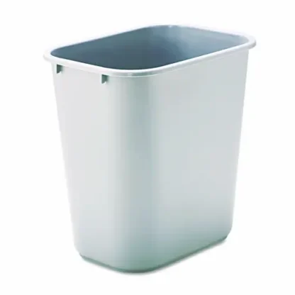 Rubbermaid® Commercial Deskside Plastic Wastebasket, 7 gal, Plastic, Gray