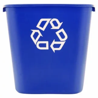 Rubbermaid® Commercial Deskside Recycling Container, Medium, 28.13 qt, Blue
