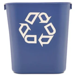 Rubbermaid® Commercial Deskside Recycling Container, Small, 13.63 qt, Plastic, Blue
