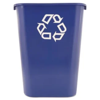 Rubbermaid® Commercial Deskside Recycling Container with Symbol, Large, 41.25 qt, Plastic, Blue