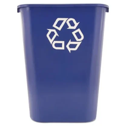 Rubbermaid® Commercial Deskside Recycling Container with Symbol, Large, 41.25 qt, Plastic, Blue
