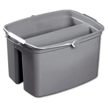Rubbermaid® Commercial Double Utility Pail, 17 qt, Plastic, Gray
