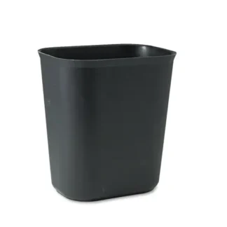 Rubbermaid® Commercial Fiberglass Wastebasket, Black, 3.5 Gal, Fiberglass