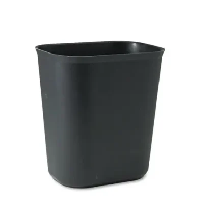 Rubbermaid® Commercial Fiberglass Wastebasket, Black, 3.5 Gal, Fiberglass