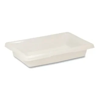 Rubbermaid® Commercial Food/Tote Boxes, White Plastic, 2 Gallon Capacity, 18" x 12" x 3.5"