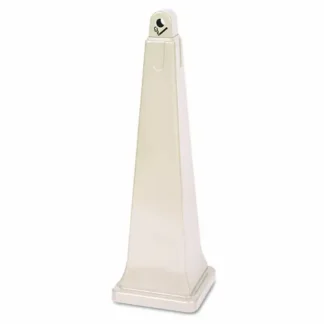 Rubbermaid® Commercial GroundsKeeper Cigarette Waste Collector, Beige, Pyramid Shape, 1 gal, 12.25" x 39.75"