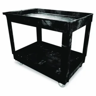Rubbermaid® Commercial Heavy-Duty Flat-Handle Maintenance/Utility Cart, Plastic, Black