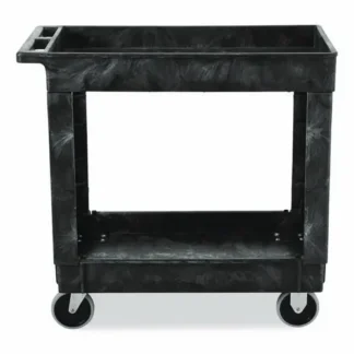 Rubbermaid® Commercial Heavy-Duty Flat-Handle Maintenance/Utility Cart, Black, 500 lb Capacity, 34.13" x 17.38" x 32.38"