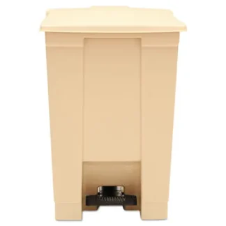 Rubbermaid® Commercial Indoor Utility Step-On Waste Container, 12 gal, Plastic, Beige