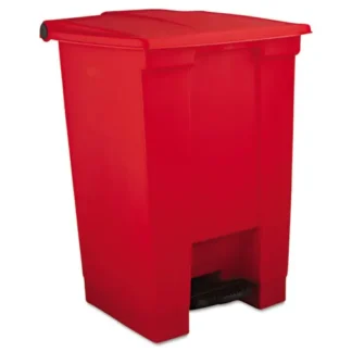 Rubbermaid® Commercial Indoor Utility Step-On Waste Container, 12 gal, Plastic, Red