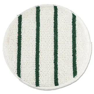 Rubbermaid® Commercial Low Profile Scrub-Strip Carpet Bonnet, 19" Diameter, White/Green, 5/Carton