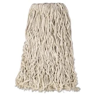 Rubbermaid® Commercial Premium Cut-End Cotton Wet Mop Head, 24 oz, White, 1" White Band, 12/Carton