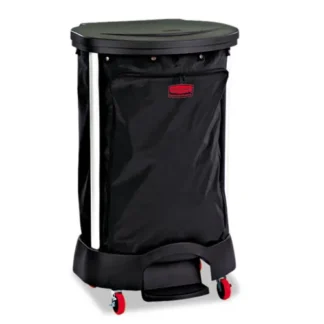 Rubbermaid® Commercial Premium Step-On Linen Hamper Bag, Nylon, Black, 30 gal