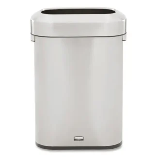 Rubbermaid® Commercial Refine Series Waste Receptacle, 15 gal, Plastic/Stainless Steel