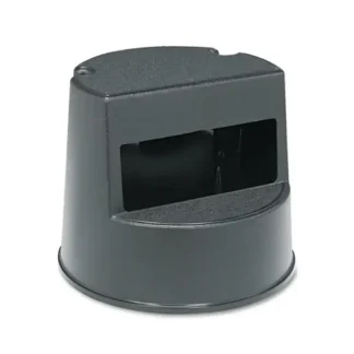 Rubbermaid® Commercial Rolling Step Stool, Curved Design, 2-Step, Retracting Casters, Black