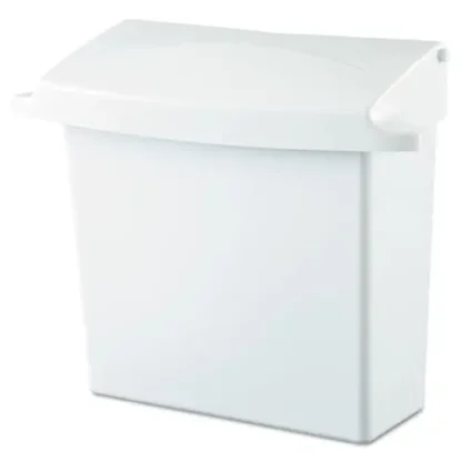 Rubbermaid® Commercial Sanitary Napkin Receptacle with Rigid Liner, Plastic, White