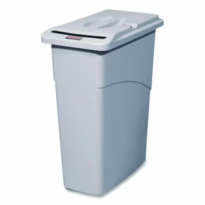 Rubbermaid® Commercial Slim Jim Confidential Document Waste Receptacle with Lid, Light Gray