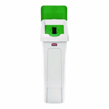 Rubbermaid® Commercial Slim Jim Recycling Station Kit, 1-Stream Paper, 23 gal, Plastic, Green/Gray