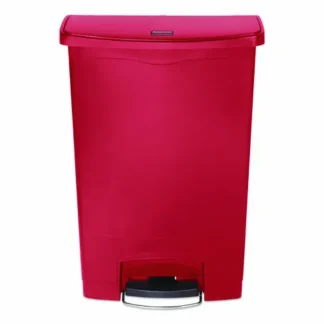 Rubbermaid® Commercial Slim Jim Streamline Resin Step-On Container, 24 gal, Resin, Red