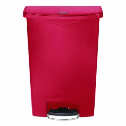 Rubbermaid® Commercial Slim Jim Streamline Resin Step-On Container, 24 gal, Resin, Red