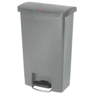 Rubbermaid® Commercial Slim Jim Streamline Resin Step-On Container, 13 gal, Gray