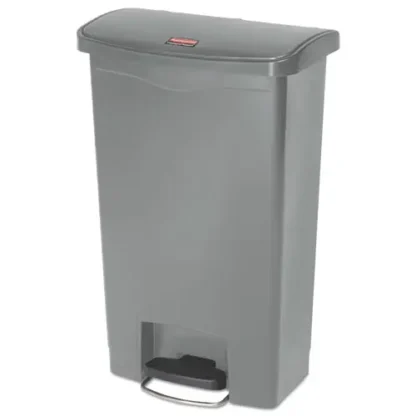Rubbermaid® Commercial Slim Jim Streamline Resin Step-On Container, 13 gal, Gray
