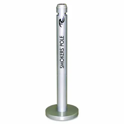 Rubbermaid® Commercial Smoker's Pole, Round, Steel, Silver