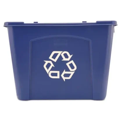 Rubbermaid® Commercial Stacking Recycle Bin, Polyethylene, Blue, 14 gal