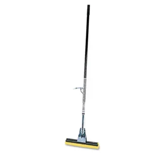 Rubbermaid® Commercial Steel Sponge Mop, 12" Wide Yellow Cellulose Sponge Head, Bronze Steel Handle
