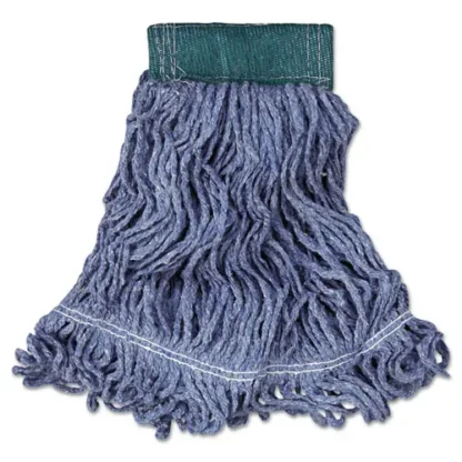 Rubbermaid® Commercial Super Stitch Blend Mop Head, Medium, Cotton/Synthetic, Blue, 6/Carton
