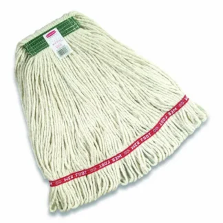 Rubbermaid® Commercial Super Stitch Cotton Looped End Wet Mop Head, Medium, White, 1" White Headband