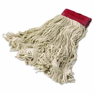 Rubbermaid® Commercial Super Stitch Cotton Looped End Wet Mop Head, Large, 5" Red Headband