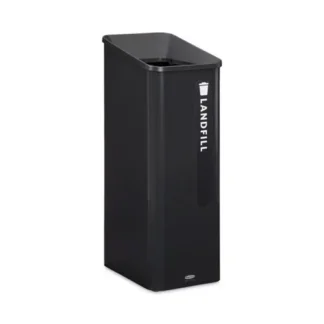 Rubbermaid® Commercial Sustain Decorative Refuse with Recycling Lid, 15 gal, Metal/Plastic, Black