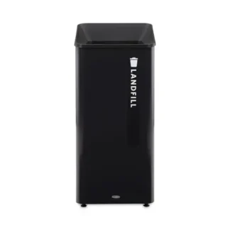 Rubbermaid® Commercial Sustain Decorative Refuse with Recycling Lid, 23 gal, Metal/Plastic, Black
