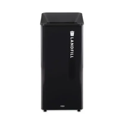 Rubbermaid® Commercial Sustain Decorative Refuse with Recycling Lid, 23 gal, Metal/Plastic, Black