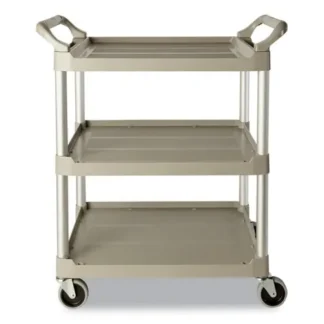 Rubbermaid® Commercial Three-Shelf Service Cart, Off-White, 200 lb Capacity
