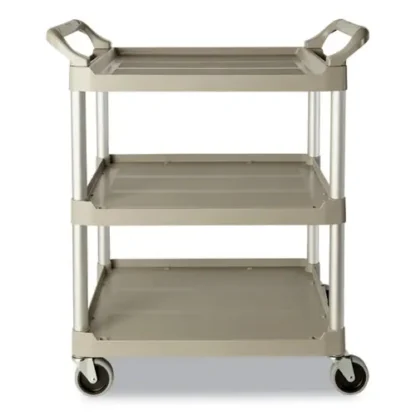 Rubbermaid® Commercial Three-Shelf Service Cart, Off-White, 200 lb Capacity