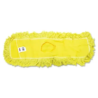Rubbermaid® Commercial Trapper Commercial Dust Mop, Looped-End, Launderable, Yellow, 5" x 24"