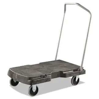 Rubbermaid® Commercial Triple Trolley Platform Truck with Angled-Loop Handle, 500 lb Capacity, Black