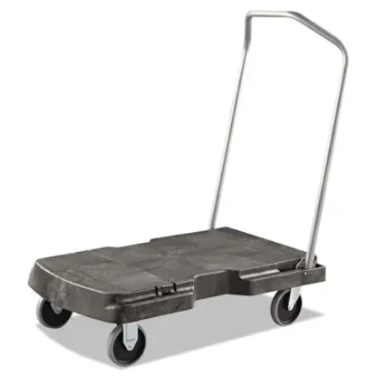 Rubbermaid® Commercial Triple Trolley Platform Truck with Angled-Loop Handle, 500 lb Capacity, Black