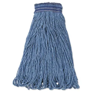 Rubbermaid® Commercial Universal Headband Mop Head, Cotton/Synthetic Blend, Blue, 12/Carton