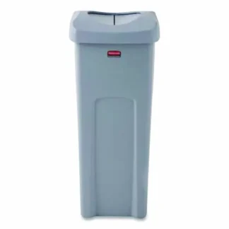 Rubbermaid® Commercial Universal Square Trash Can with Swing Lid, 23 gal, Plastic, Gray
