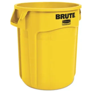 Rubbermaid® Commercial Vented Round Brute Container, 20 gal, Plastic, Yellow