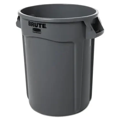 Rubbermaid® Commercial Vented Round Brute Container, 32 gal, Plastic, Gray