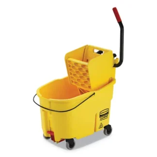 Rubbermaid® Commercial WaveBrake 2.0 Bucket/Wringer Combo, Side-Press, 44 qt, Yellow