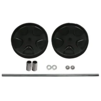 Rubbermaid® Commercial Wheel/Axle Parts for 6173 Janitor Cart 2000, (2) 8" Wheels, Black/Gray