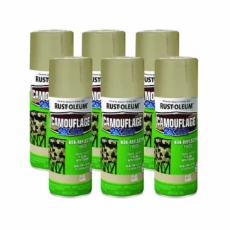 Rust-Oleum® Camouflage Spray Paint, Flat Sand, 12 oz Aerosol Can, 6/Carton