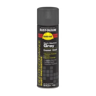 Rust-Oleum® Hard Hat High Performance V2100 System Rust Preventive Enamel Spray Paint, Gloss Dark Machine Gray, 15 oz Aerosol Can, 6/CT