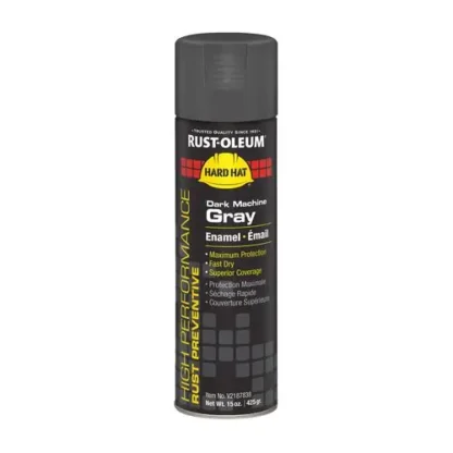 Rust-Oleum® Hard Hat High Performance V2100 System Rust Preventive Enamel Spray Paint, Gloss Dark Machine Gray, 15 oz Aerosol Can, 6/CT